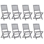 vidaXL Ensemble à manger de jardin 9 Pièces Bois d'acacia massif Gris