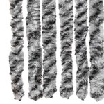 vidaXL Rideau anti-mouches gris et noir et blanc 56x200 cm chenille