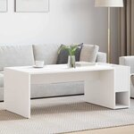 vidaXL Table basse Blanc 101 5 x 50 x 37 cm Bois d'ingénierie