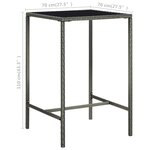 vidaXL Ensemble de bar de jardin 5 Pièces et coussins Résine tressée Gris