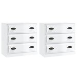 vidaXL Buffets 2 Pièces blanc brillant bois d'ingénierie