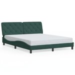 vidaXL Cadre de lit avec lumières LED vert foncé 160x200 cm velours
