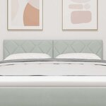 vidaXL Tête de lit LED en velours gris clair avec design en blocs de diamant  160 cm