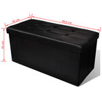 Banc de rangement pliable noir