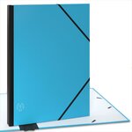 ACROPAQ Carton à dessin A3- 34 x 45 cm  Avec fermeture élastique  Dos extensible pour plus d'espace- Turquoise- Certifié FSC