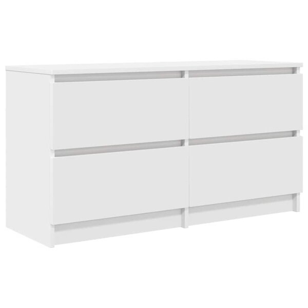 vidaXL Meuble TV blanc 100x35x54 cm bois d'ingénierie