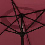 vidaXL Parasol de jardin avec lumières LED mât en acier rouge bordeaux