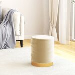 vidaXL Tabouret de rangement rond Abricot Velours 31 x 37 cm