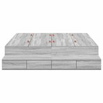 vidaXL Cadre de lit de rangement Gris Sonoma 150x200 cm