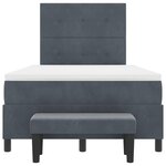vidaXL Lit à ressorts avec matelas Gris foncé 120 x 190 cm Velours