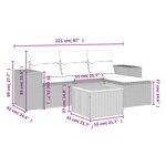 vidaXL Salon de jardin 5 Pièces avec coussins gris résine tressée