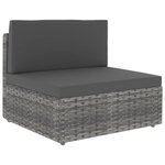 vidaXL Salon de jardin 5 Pièces Résine tressée Gris