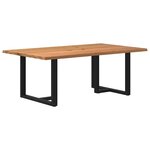 vidaXL Table à manger et bord naturel bois massif chêne rectangulaire