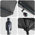 vidaXL Parasol de jardin Anthracite 294 x 150 x 224 cm tissu