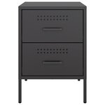 vidaXL Table de chevet noir 36x39x50 5 cm acier