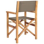 vidaXL Chaise de directeur Marron et taupe Bois de teck massif