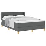 vidaXL Lit à ressorts avec matelas Gris foncé 140 x 200 cm tissu
