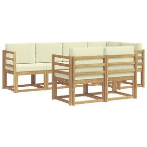 vidaXL Ensemble de canapés d'extérieur 7 pc Blanc et crème Polyester