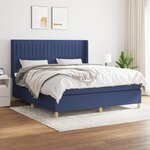vidaXL Sommier à lattes de lit avec matelas Bleu 160x200 cm Tissu