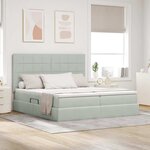 vidaXL Lit de Rangement avec stockage Gris clair 180 x 200 cm Velours