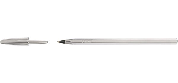 Stylo bille CRISTAL SHINE Pointe Moyenne 1 mm Noir Corps Argent BIC