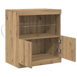 Buffet vidaXL avec lumières LED Chêne Artisan 60x37x67 cm