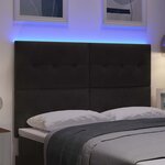 vidaXL Tête de lit LED avec bandes LED Noir 160 cm Velours