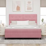 Lit box spring vidaXL avec matelas Rose Super King en velours