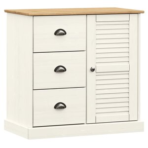 vidaXL Buffet avec tiroirs VIGO 78x40x75 cm blanc bois massif de pin