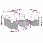 vidaXL Ensemble de canapé de jardin 10 Pièces Beige Poly rotin