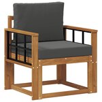 vidaXL Canapé d’extérieur Bois d'acacia massif et polyester Naturel