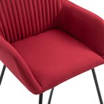 vidaXL Chaises à manger lot de 4 rouge bordeaux tissu
