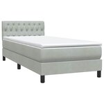 vidaXL Sommier à lattes de lit et matelas gris clair 90x210 cm velours