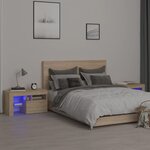 vidaXL Tables de chevet 2 Pièces lumières LED Chêne sonoma 70x36 5x40 cm