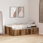 vidaXL Cadre de lit de rangement Bois ancien 90x190 cm