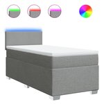 vidaXL Sommier à lattes de lit avec matelas gris clair 80x200 cm tissu