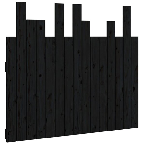 vidaXL Tête de lit murale Noir 95 5x3x80 cm Bois massif de pin