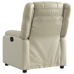 vidaXL Fauteuil inclinable électrique Crème Similicuir