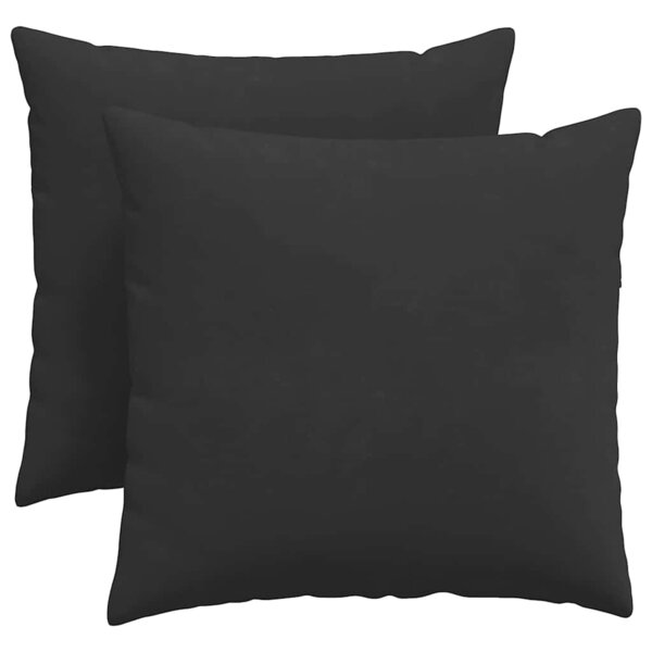 vidaXL Coussins de canapé 2 pc tissu Noir 45 x 45 cm