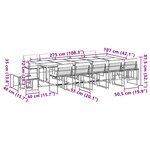 vidaXL Ensemble à manger de jardin avec coussins 15 Pièces noir textilène