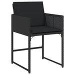 vidaXL Ensemble de salle à manger de jardin 5 pièces avec coussins en rattan poly noir