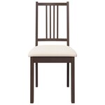 vidaXL Chaises à manger coussins 2 Pièces marron bois massif caoutchouc