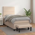 vidaXL Sommier à lattes de lit avec matelas Cappuccino 90x200 cm