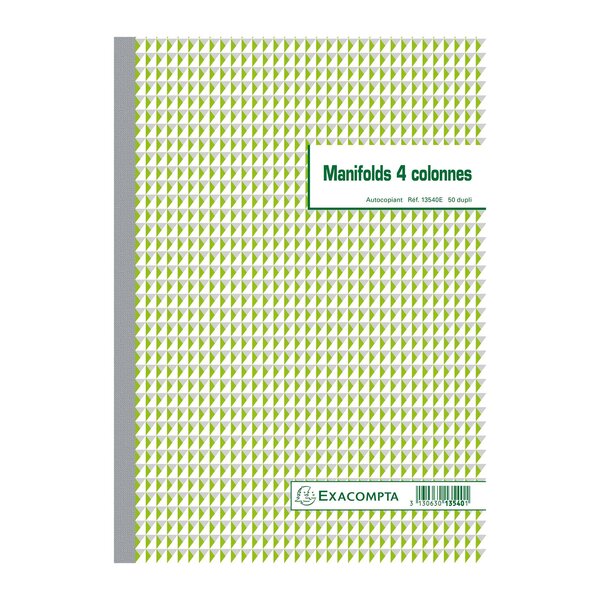 Manifold 4 Colonnes 29 7x21cm 50 Feuillets Dupli Autocopiants - Motif - X 5 - Exacompta