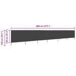 vidaXL Paravent 6 panneaux Tissu 800 x 120 cm Anthracite