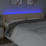 vidaXL Tête de lit à LED Crème 183x16x78/88 cm Tissu