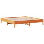 vidaXL Lit bibliothèque sans matelas cire marron 200x200 cm pin massif