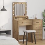 vidaXL Coiffeuse chêne artisanal 50 x 41 x 135 cm Bois d'ingénierie