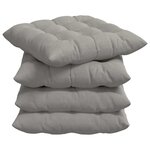 vidaXL Coussins de siège 4 pc Microfibre Gris clair 40 x 40 x 6 cm