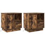 vidaXL Cabinet de chevet avec 2 Pièces Chêne fumé 50 x 34.5 x 50 cm.